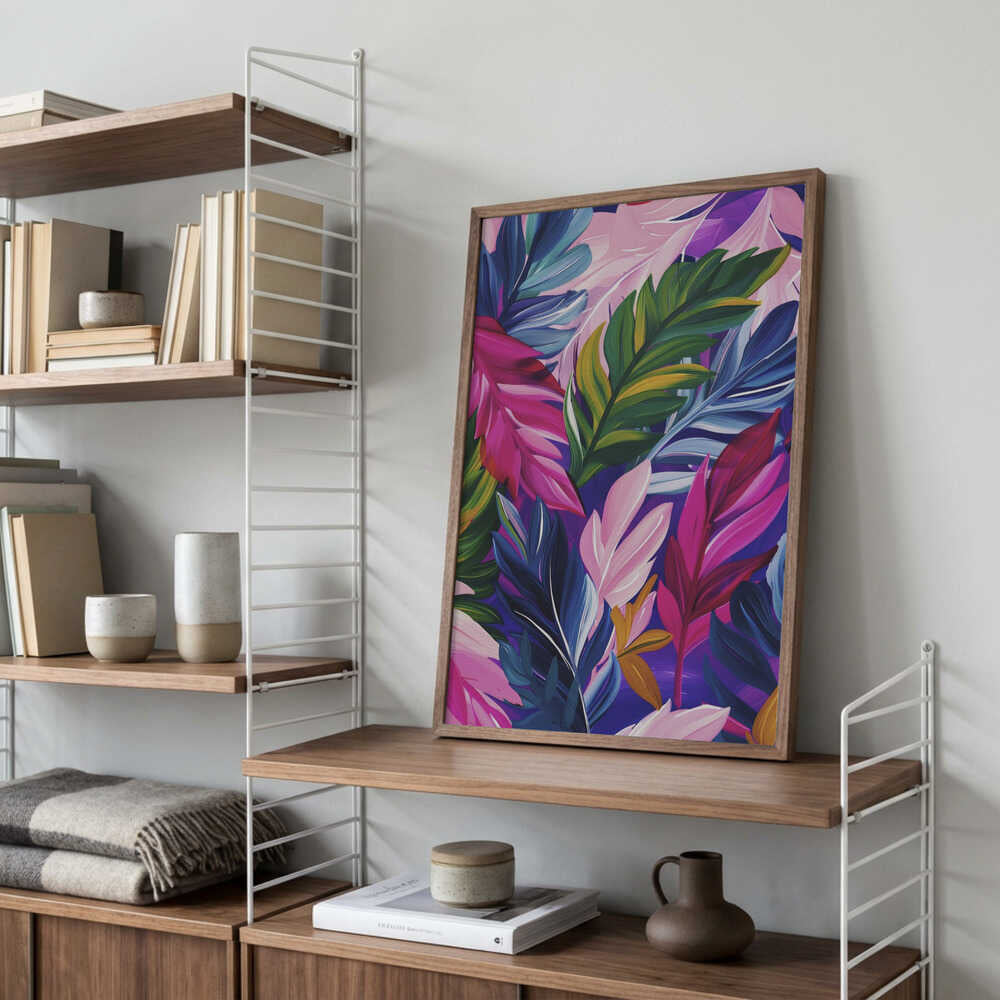 Vivid Jewel Leaves Poster