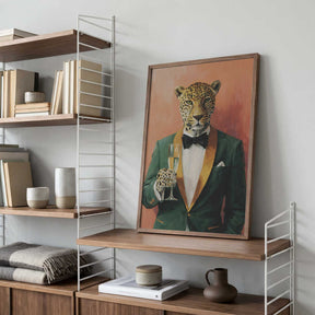 Leopard In Green Tuxedo Poster
