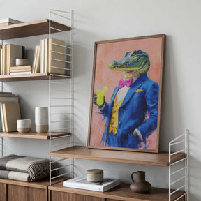 Crocodile In a Blue Suit Poster