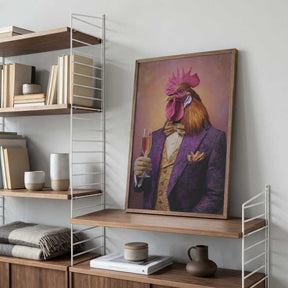 Rooster In a Purple Tuxedo Poster