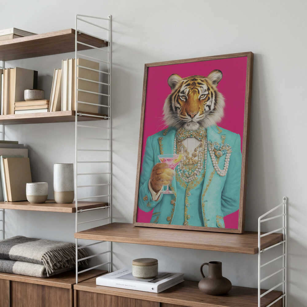 Cocktail Tiger Poster