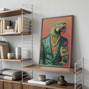 Parrot In Emerald Green Blazer Poster