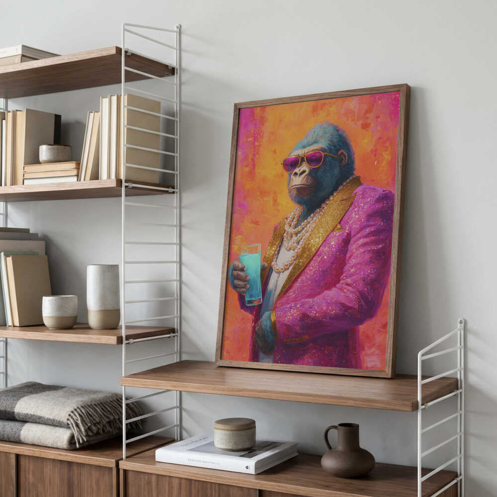 Gorilla In Pink Tuxedo Poster