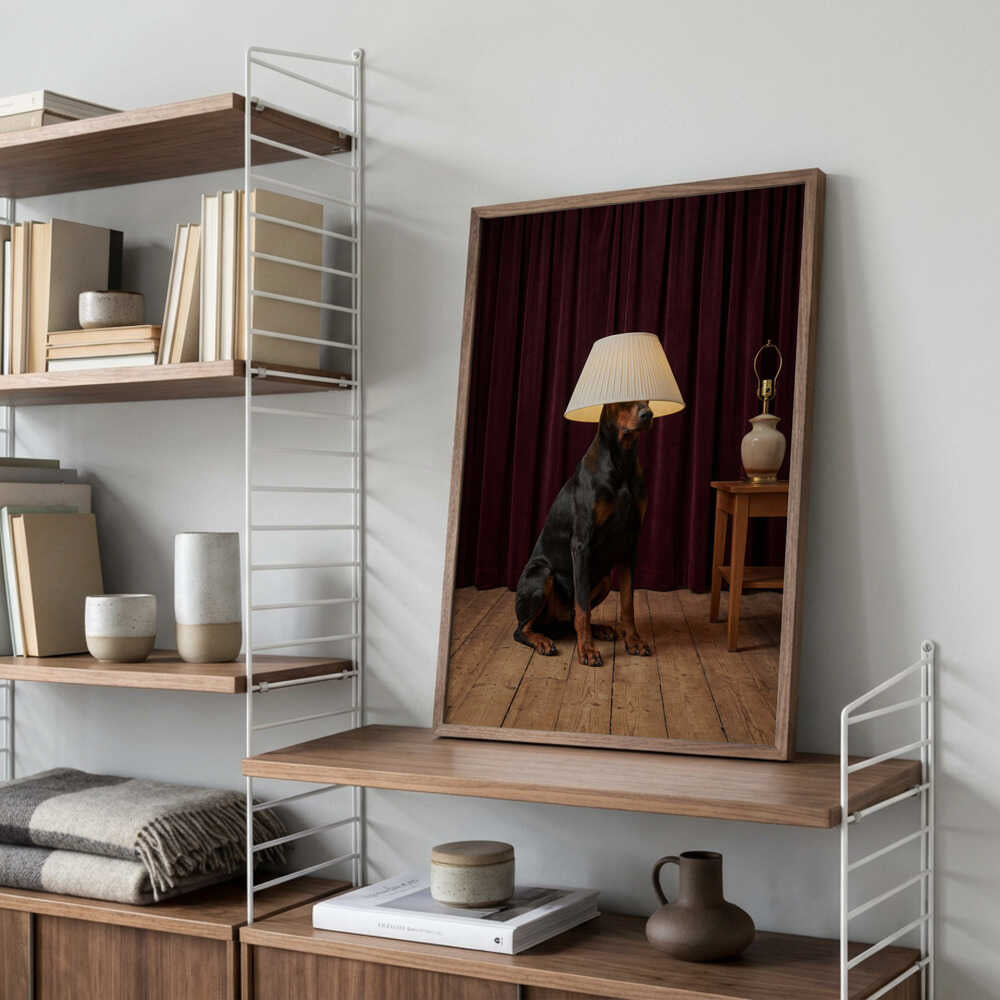 The Doberman Lamp Poster