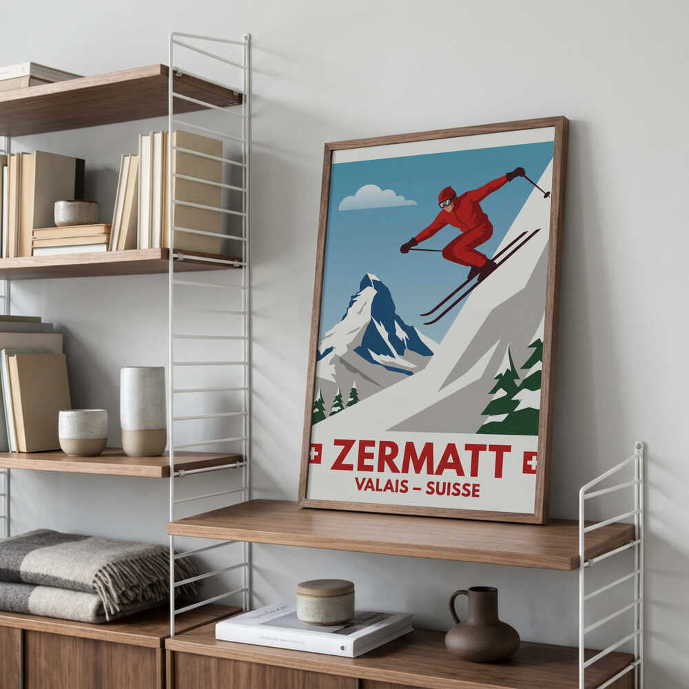 Zermatt Skiing Poster