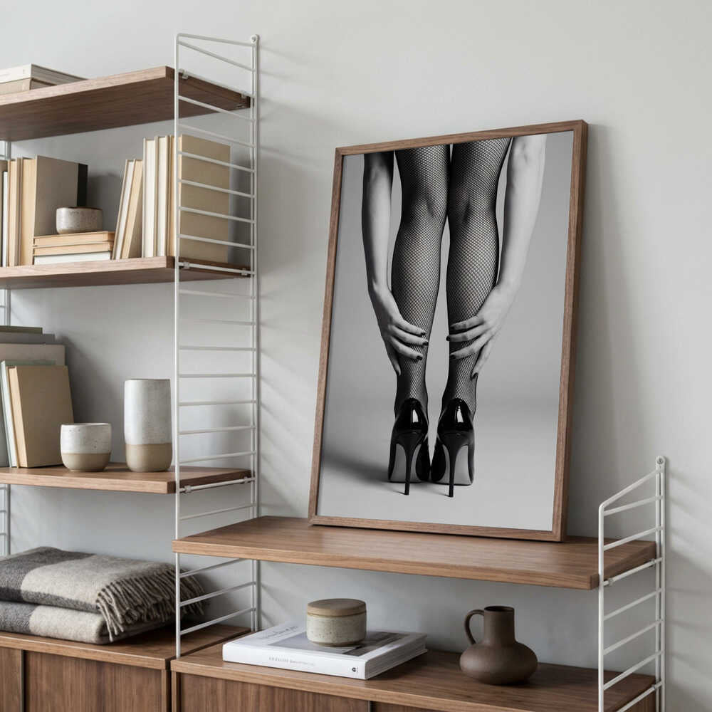 High Heels and Fishnet Stockings Poster