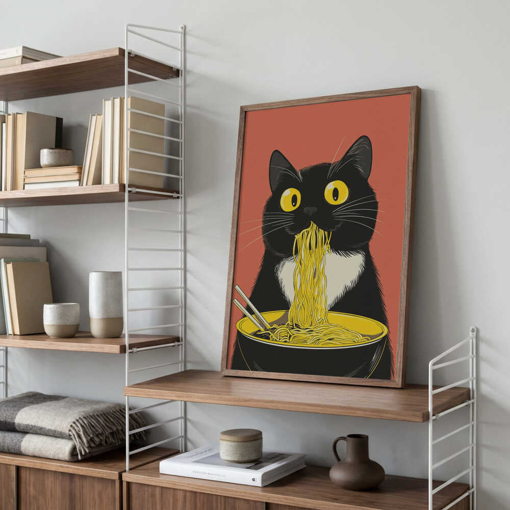 Noodle Cat No 6 Poster