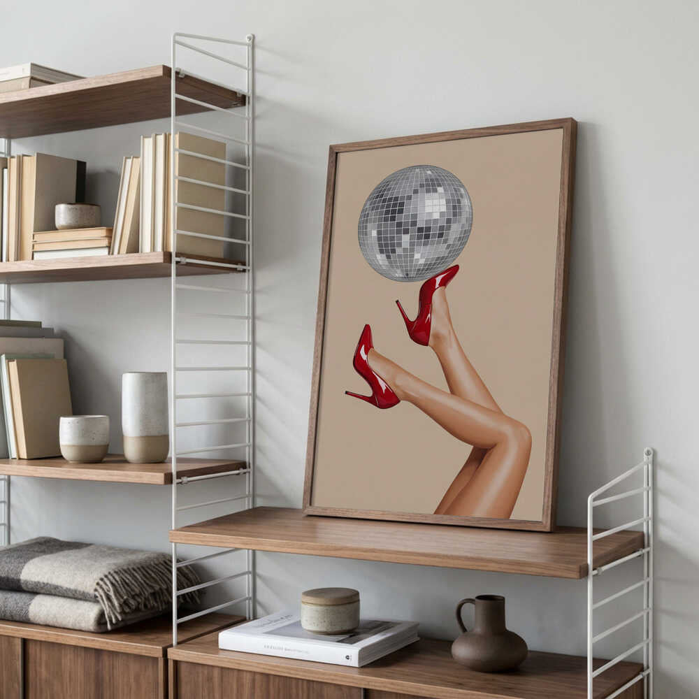 Stiletto Heels and Disco Ball Poster