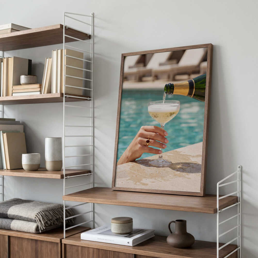 Luxury Poolside Champagne Poster