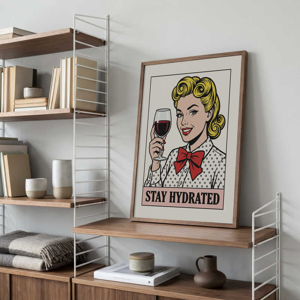 Pop Art Wine Woman Poster