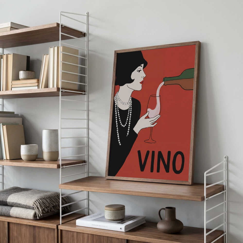 Elegant Flapper Wine Pour Poster