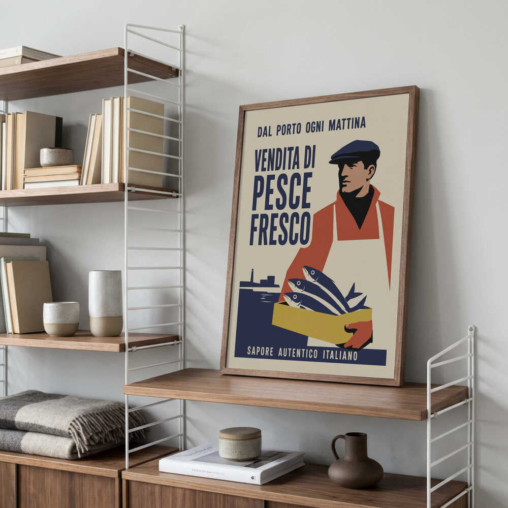 Italian Fish Market Poster