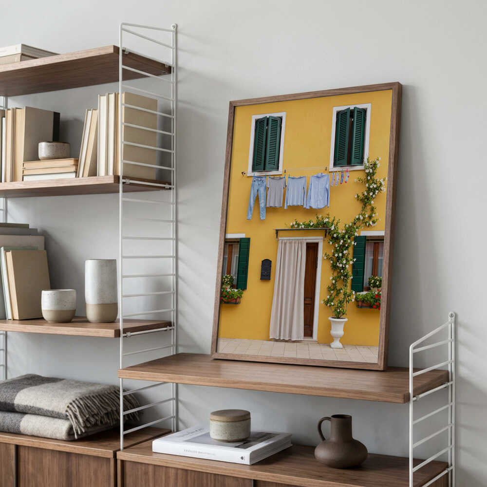 Yellow House Laundry Day Poster