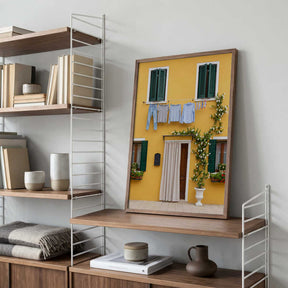 Yellow House Laundry Day Poster