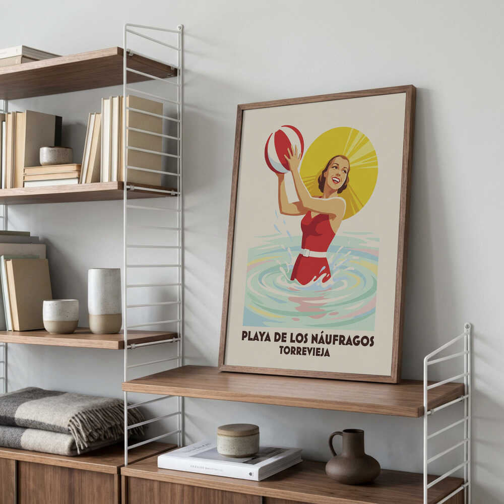 Retro Beach Ball Fun Poster