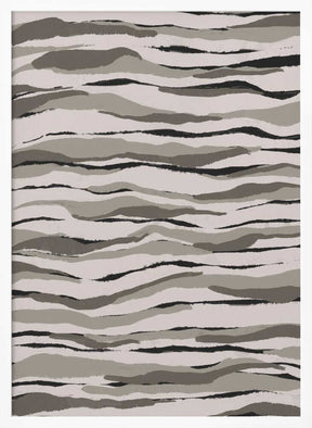 Monochrome Waves Poster