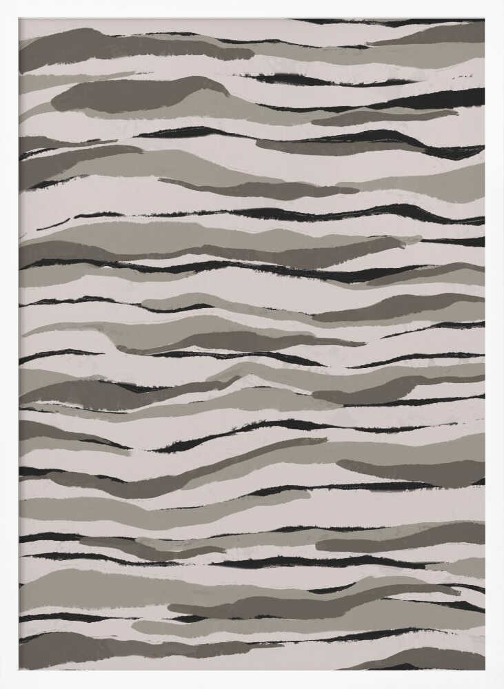 Monochrome Waves Poster