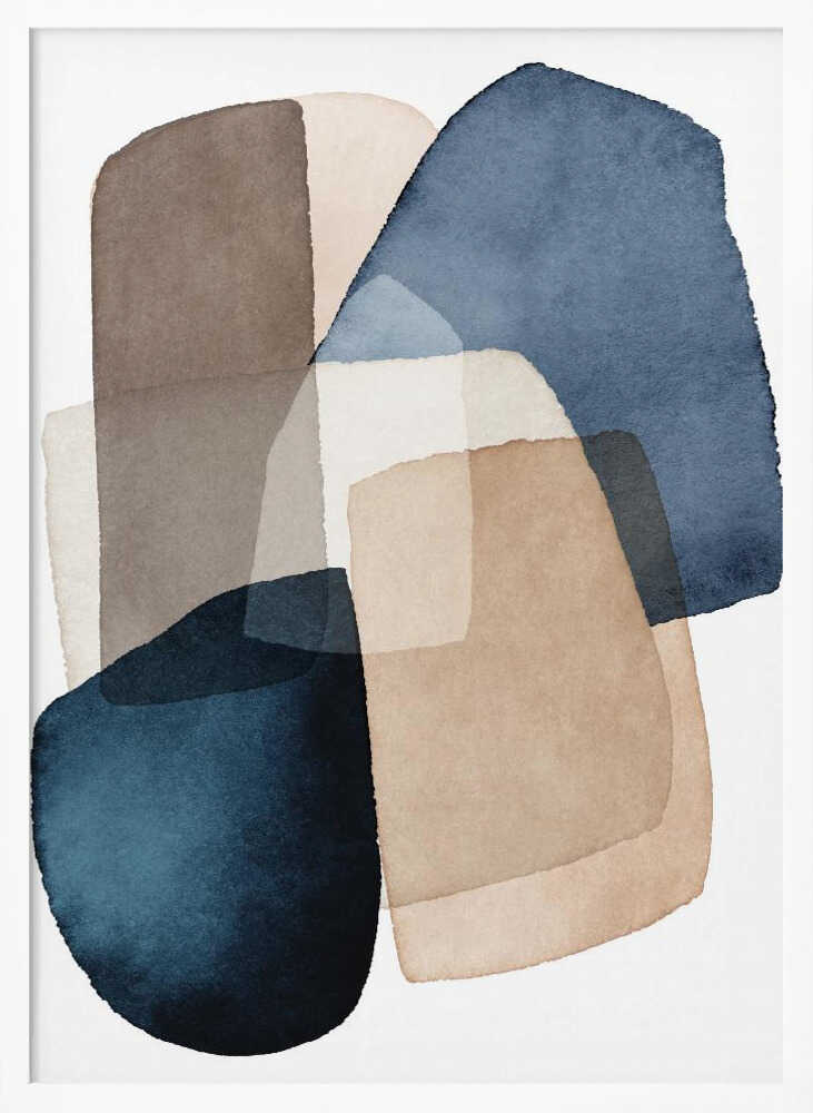 Blue Brown Blocks Poster