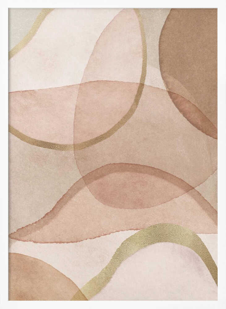 Blush and Brown Abstract Poster