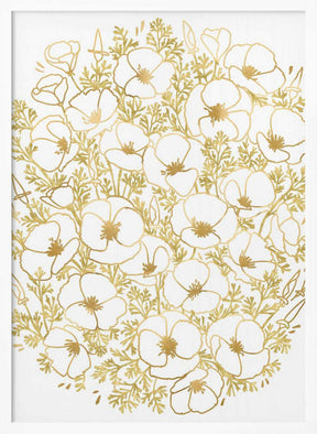 Gold California poppies Poster