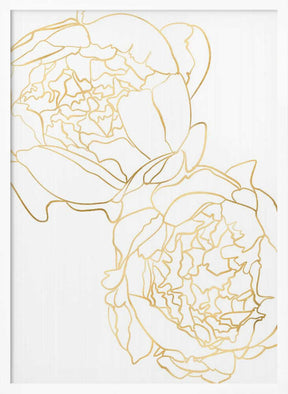 Sally's peonies in gold Poster