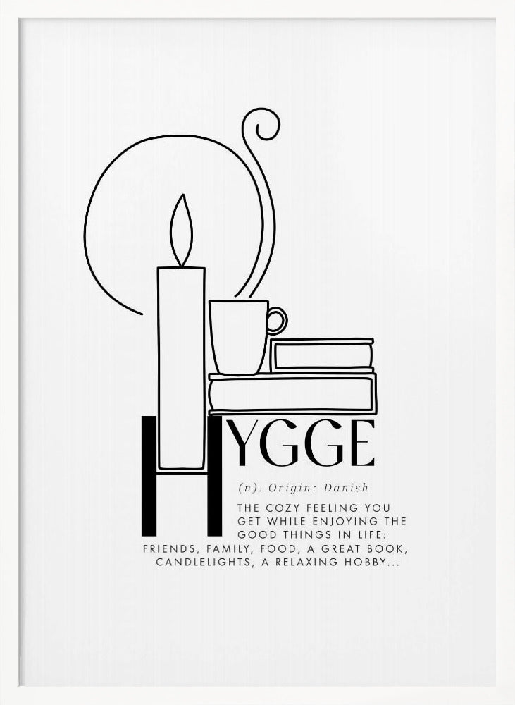 Illustrated hygge definition Poster