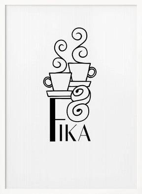 Fika line art illustration Poster