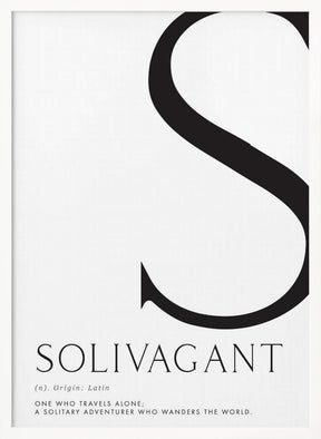 Solivagant definition typography art Poster