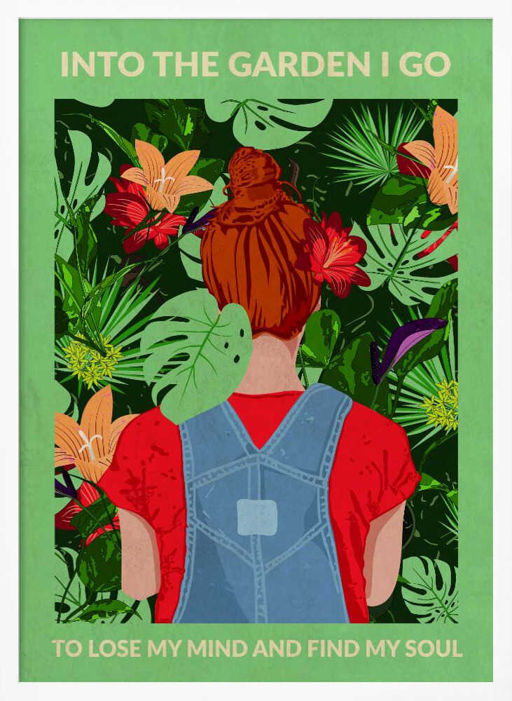 Into the Garden (redhead &amp; Light Green) Poster