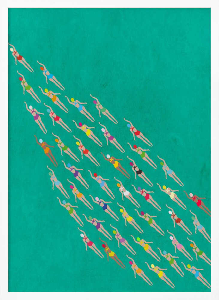 Racing Swimmers Poster