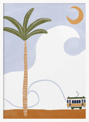 Little Tram On Beach Poster