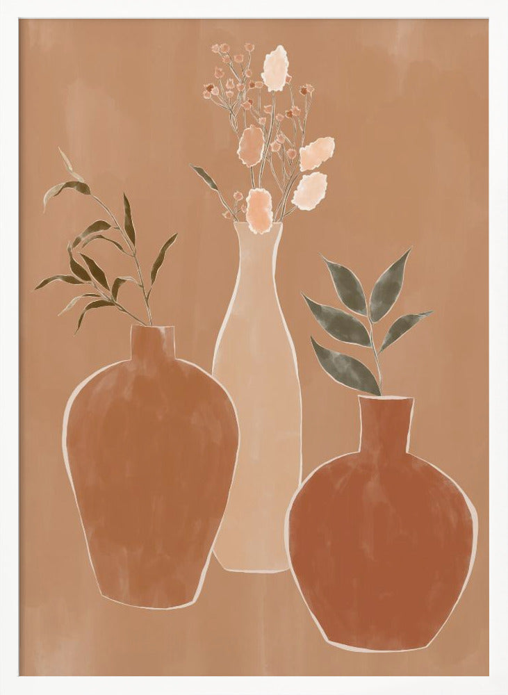 Set of Flower Vases Poster