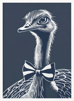 Ostrich with bow tie Poster