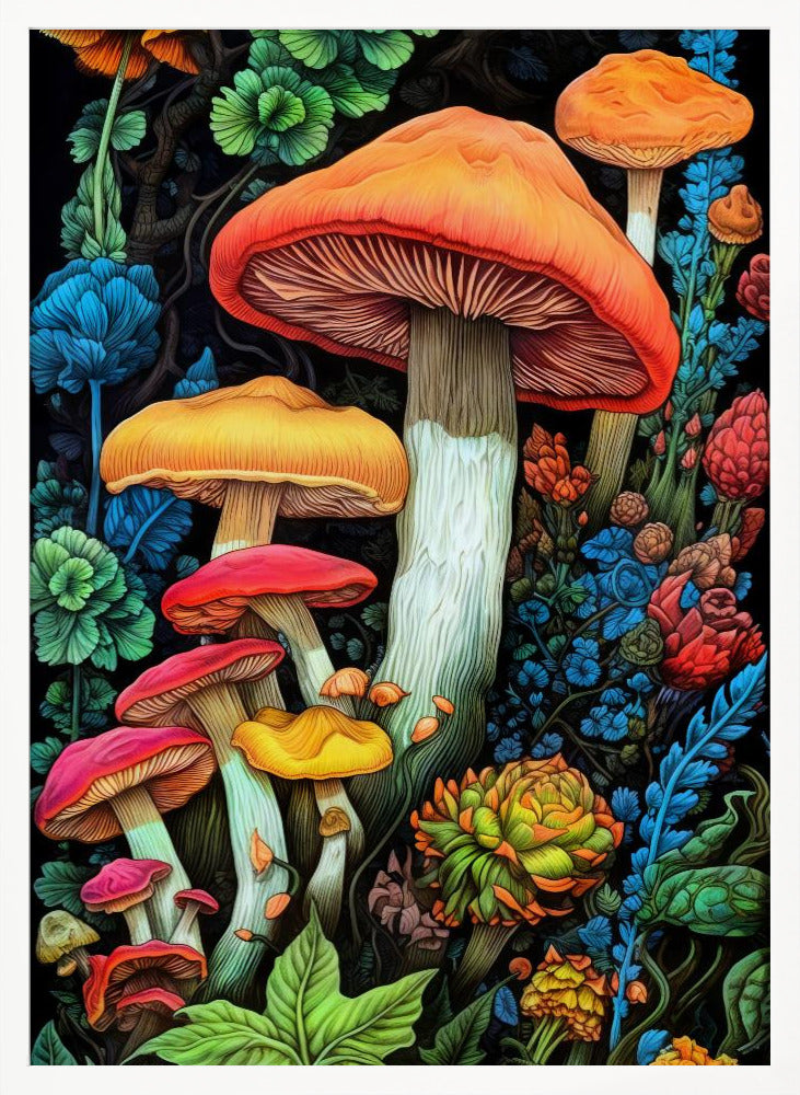 Nature 3 mushrooms Poster