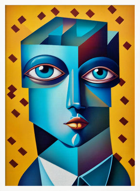 Cubist Abstract Face Poster