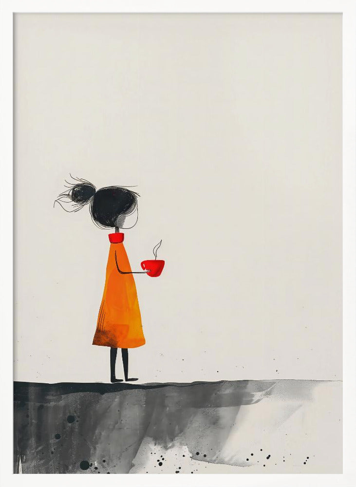 The Girl With the Red Coffee Cup Poster