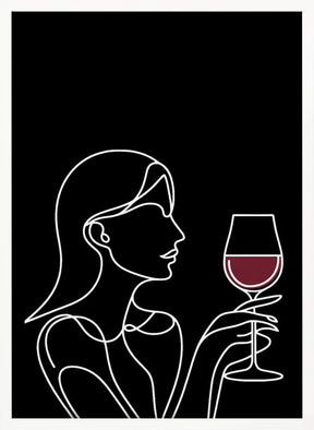 Woman and Wine On Black 2 Poster