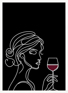 Woman and Wine On Black 3 Poster