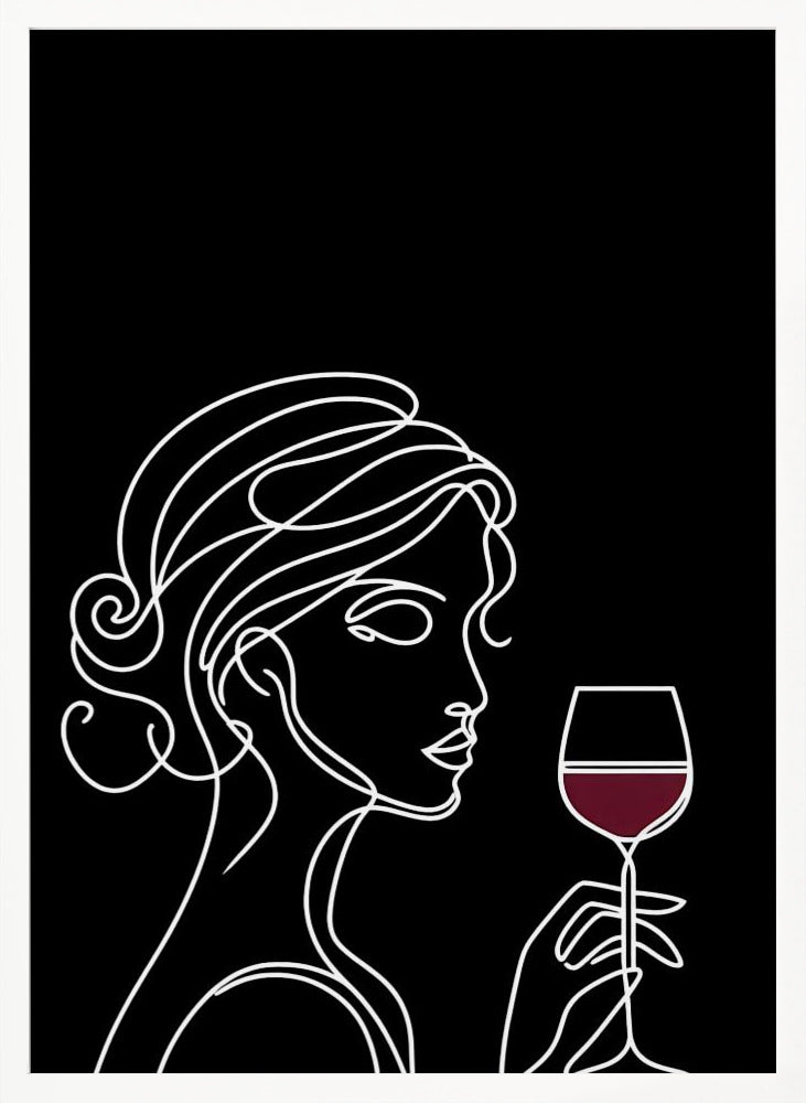 Woman and Wine On Black 3 Poster