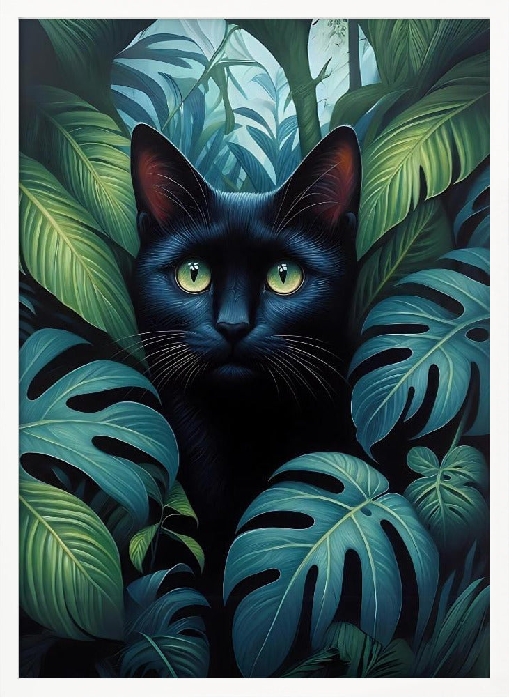 Cat In Bushes Poster