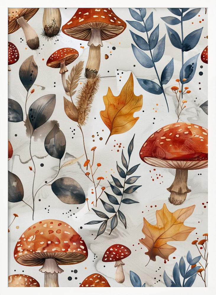 Nature Flowers and Leaves Watercolor Art (105) Poster