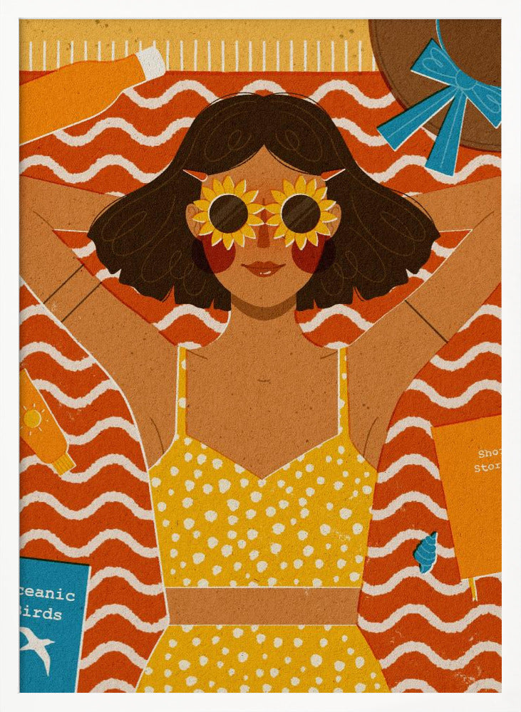 Girl at the Beach Poster