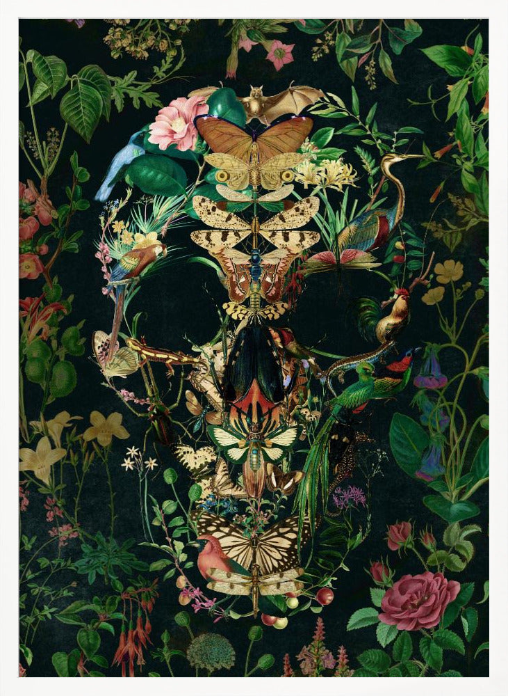 Papillon Skull Poster