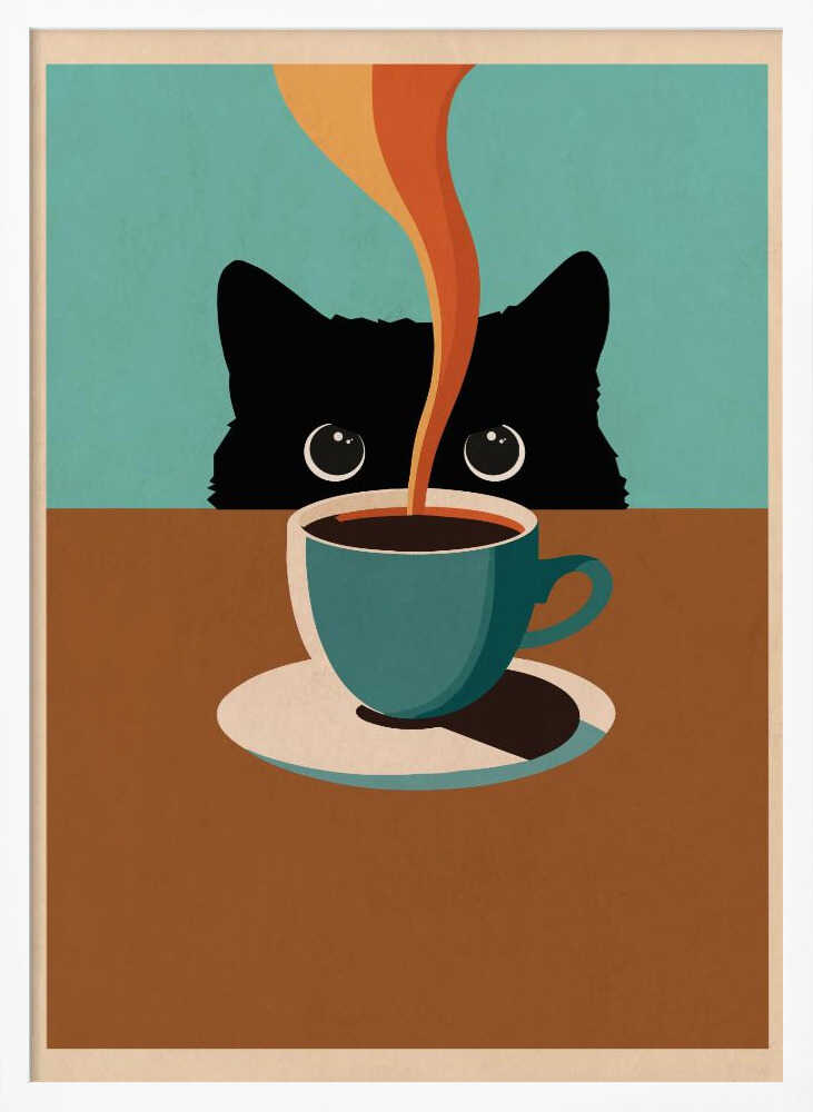 Cat &amp; Coffee Poster