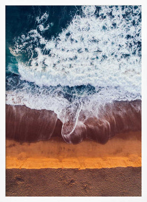 Beachscape With Waves Crashing Poster