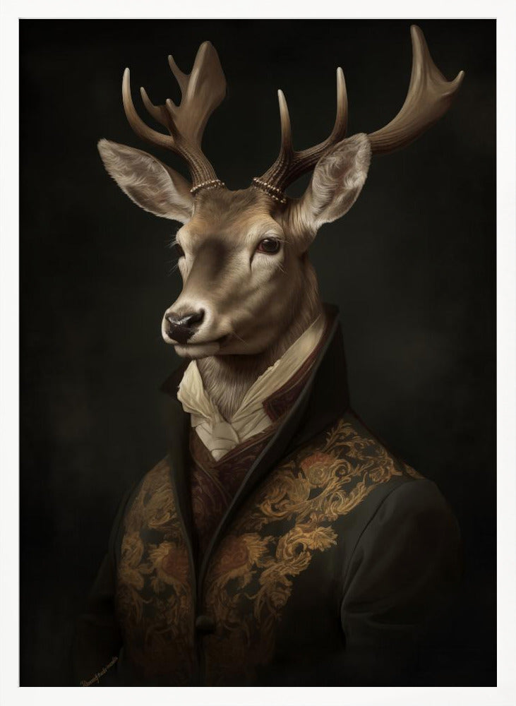 Stag Portrait Poster