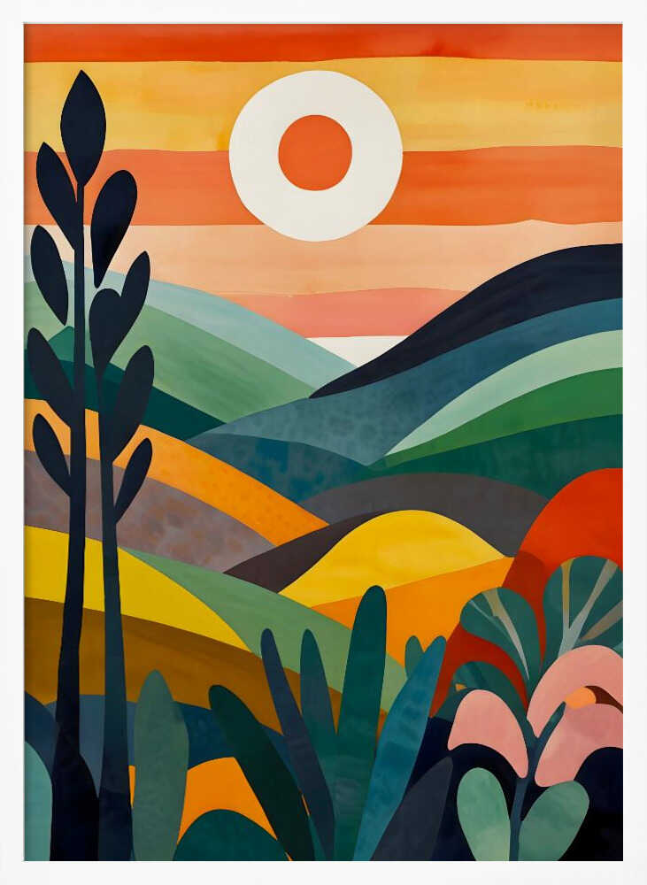 Sunrise Over Rolling Hills Poster