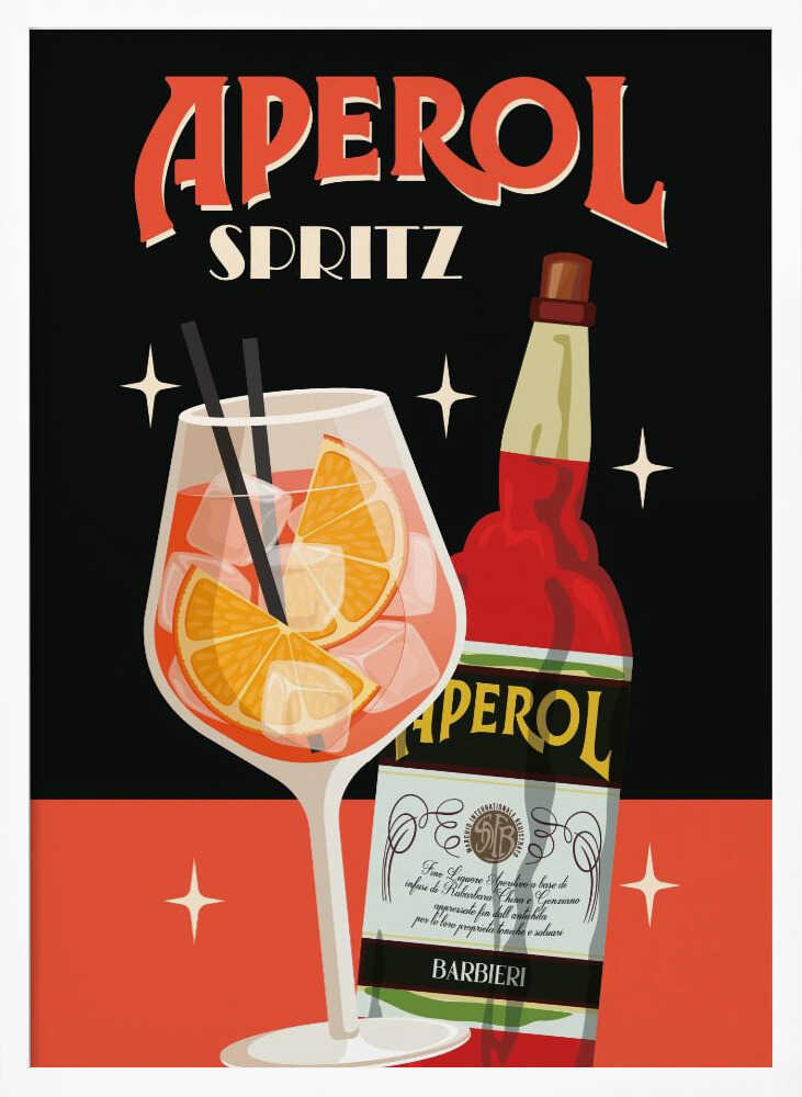 A4 Aperol Spritz 2 Black 01.png Poster