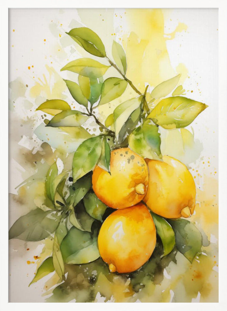 Lemons and Leaves Poster