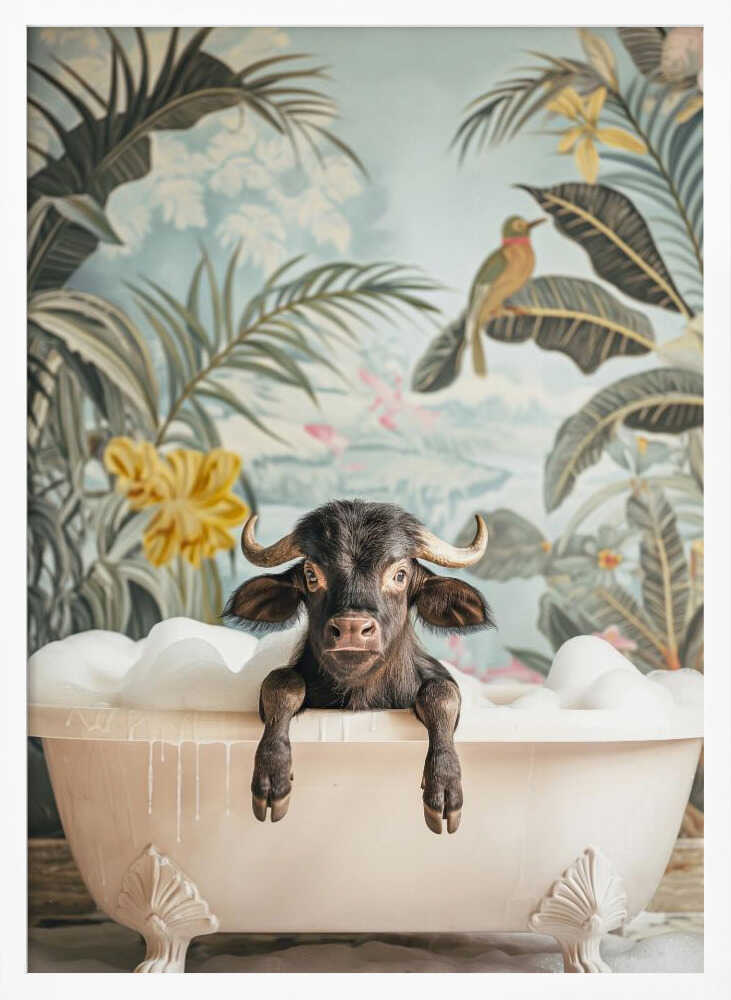Tropical Buffalo Bath Poster